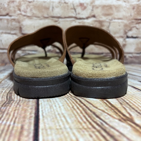 Vintage Cherokee Leather Strappy Thong Sandal 8.5 M Brown Retro Made in Italy - Picture 8 of 12